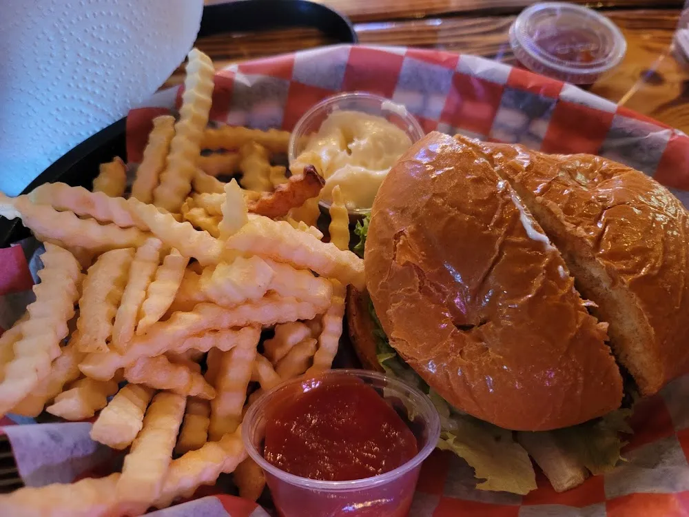 Bacon Burger and Fries